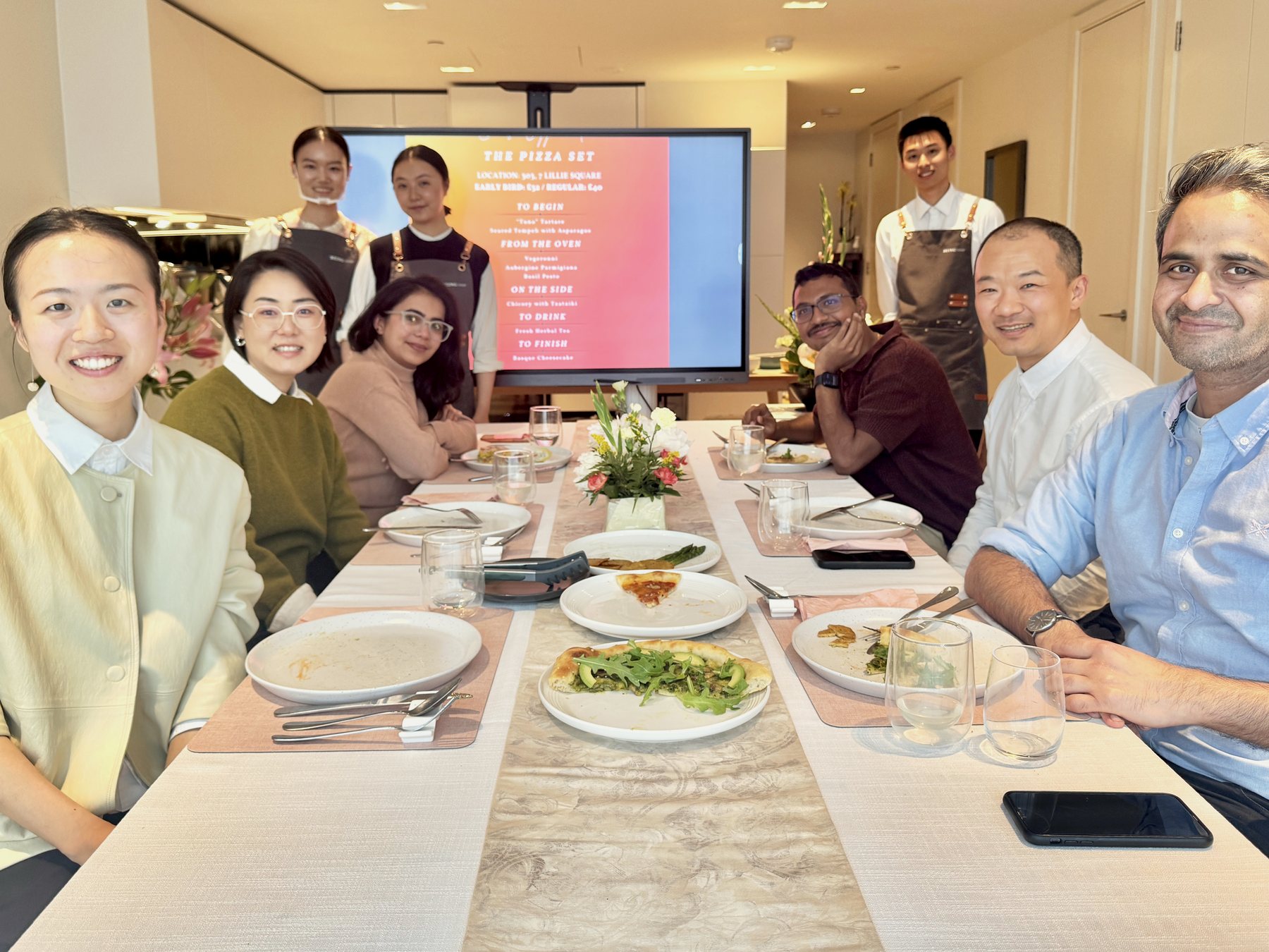 Being's Supper Club, a long table in the Home Studio